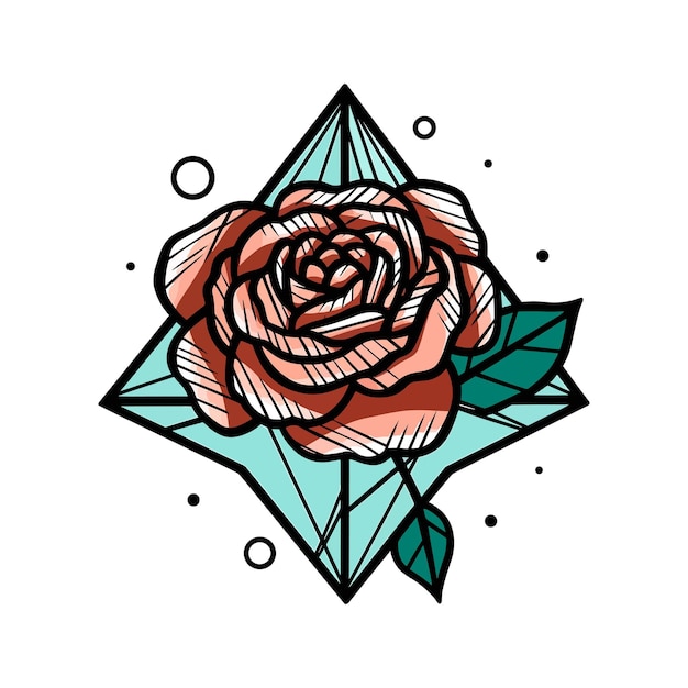 Roses flower illustration elegant and romantic brand image