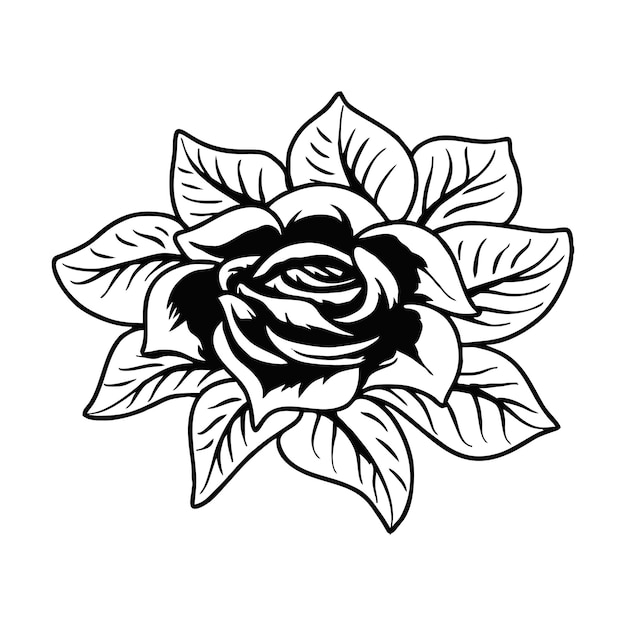 roses flower tatto vector illustration