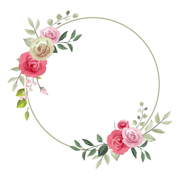 Vector roses flower wreath