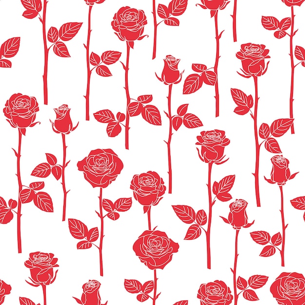 Roses graphic design seamless pattern. Vector illustration