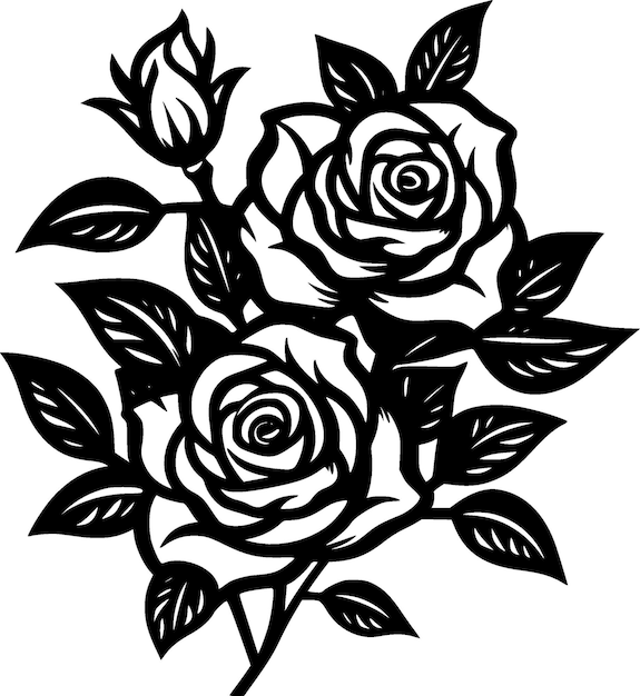 Roses High Quality Vector Logo Vector illustration ideal for Tshirt graphic