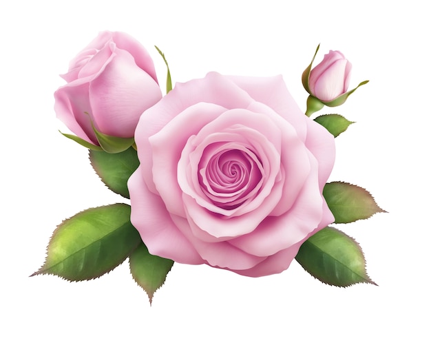 roses illustration in realistic style