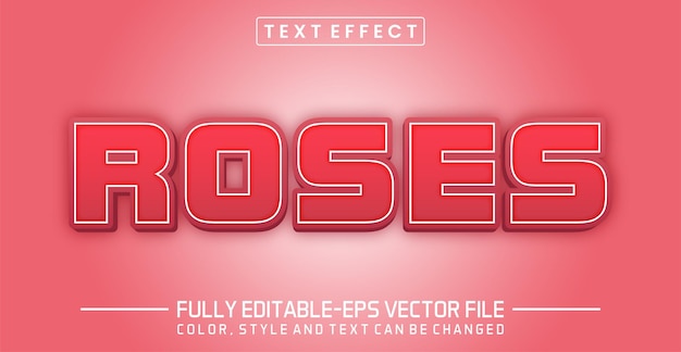 Roses-lettertype Teksteffect bewerkbaar