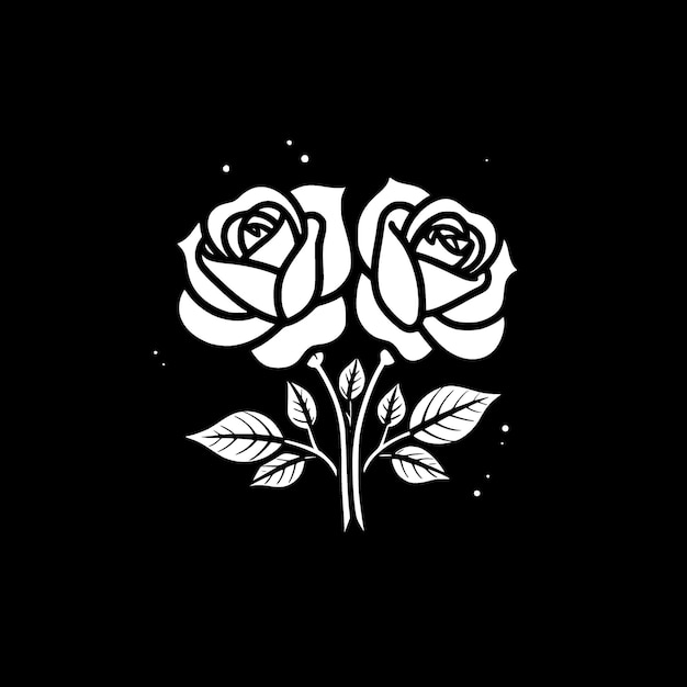 Roses Minimalist and Simple Silhouette Vector illustration