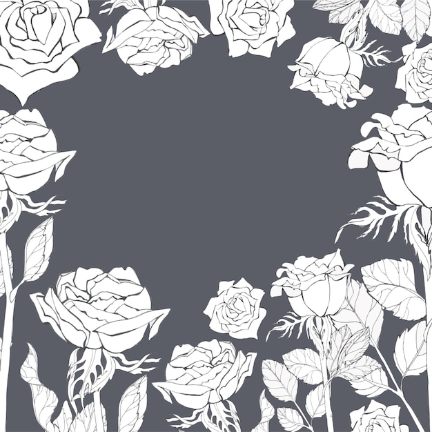 Roses pattern flowers frame