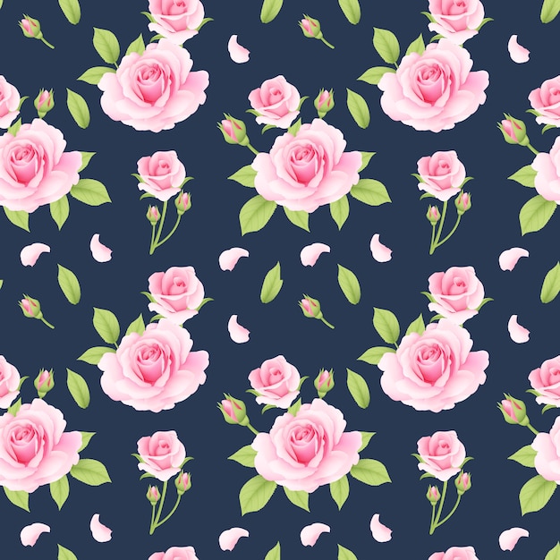 roses pink pattern seamless 