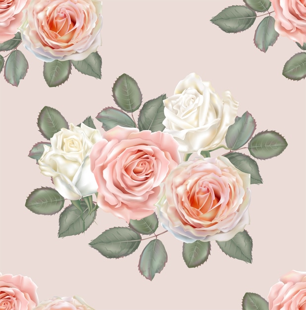 Roses seamless pattern