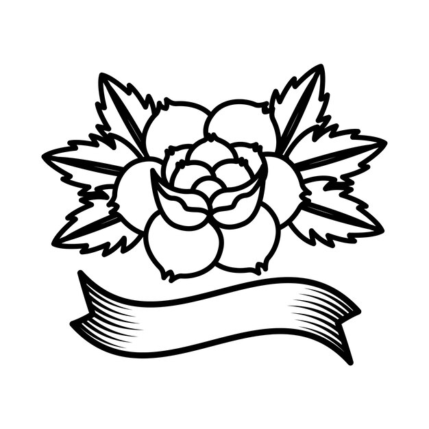 Disegno del tatuaggio delle rose