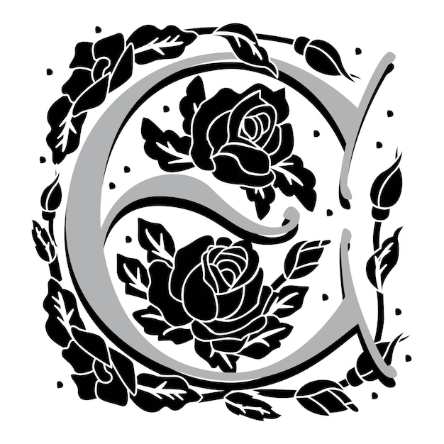 Rosette Initial Caps Font Capital Letter E vector design