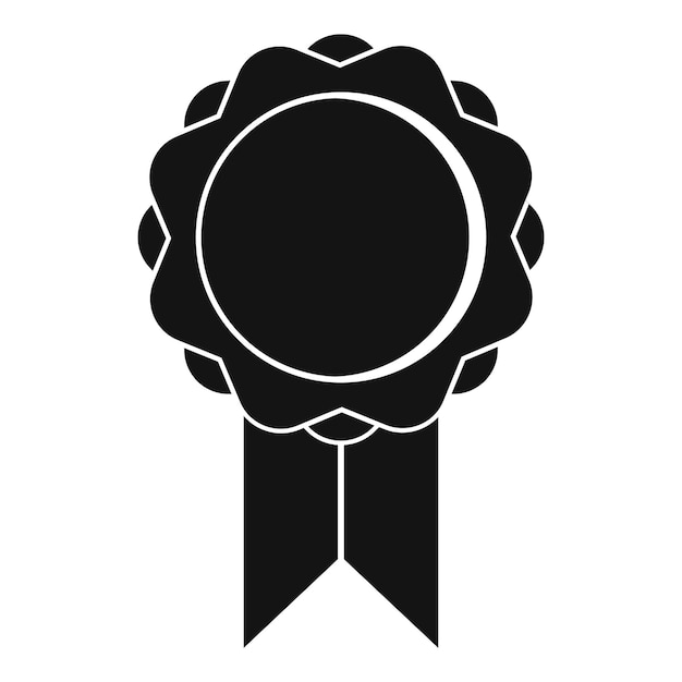 Rosette with ribbon icon Simple illustration of rosette with ribbon vector icon for web