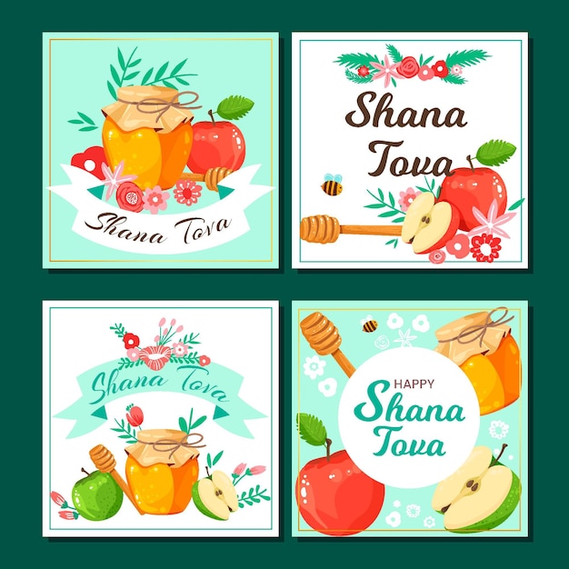 Collezione di carte rosh hashanah