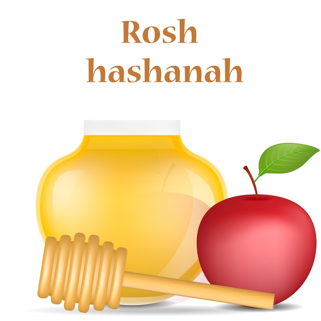 Vector rosh hashanah holiday concept , realistic style