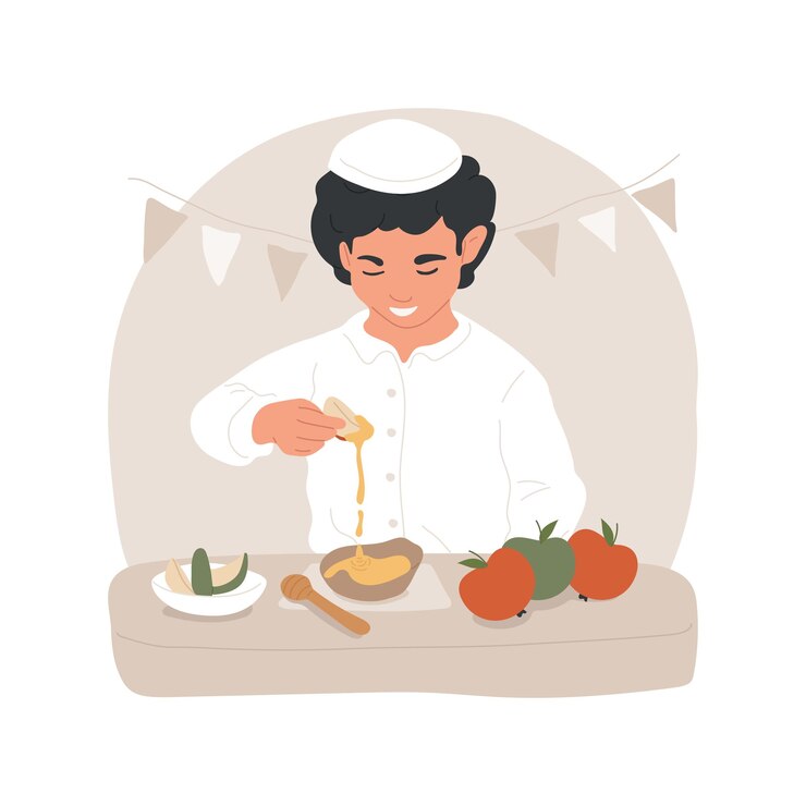 Vector rosh hashanah 격리 된 만화 벡터 일러스트 레이 션