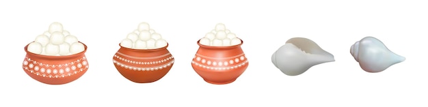 Vector rosogolla hari for durga puja subho bijoya dashami celebration