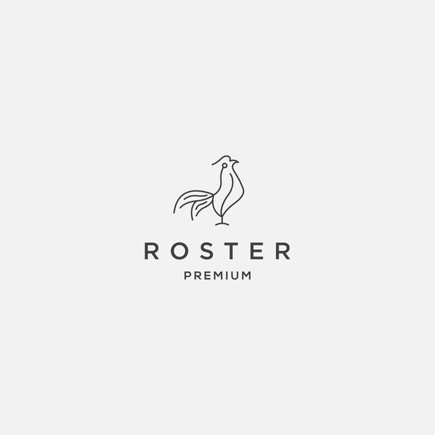 Roster line logo with premium logo template