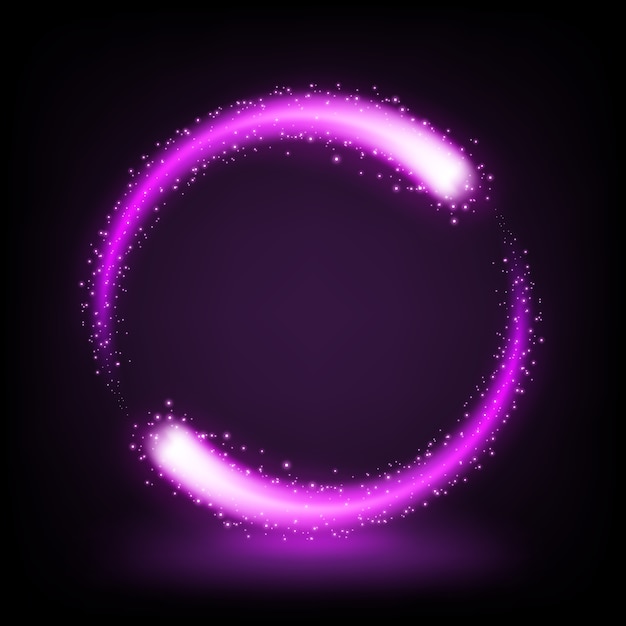 Вращающийся фиолетовый свет, сверкающий блестками