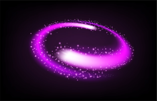 Vector rotating violet light shiny with sparkles