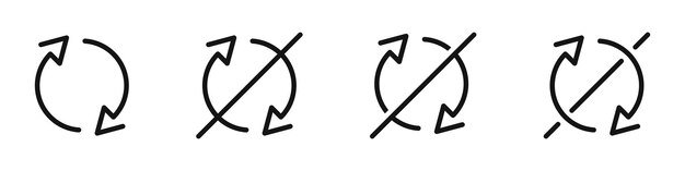 Rotation arrow icon set Refresh arrows Circle arrows rotating Refresh reload recycle sign collection