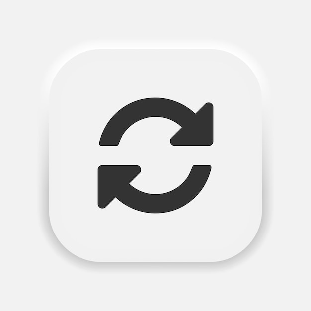 Rotation arrows icon vector update symbol refresh or recycle sign in neumorphism style vector eps 10