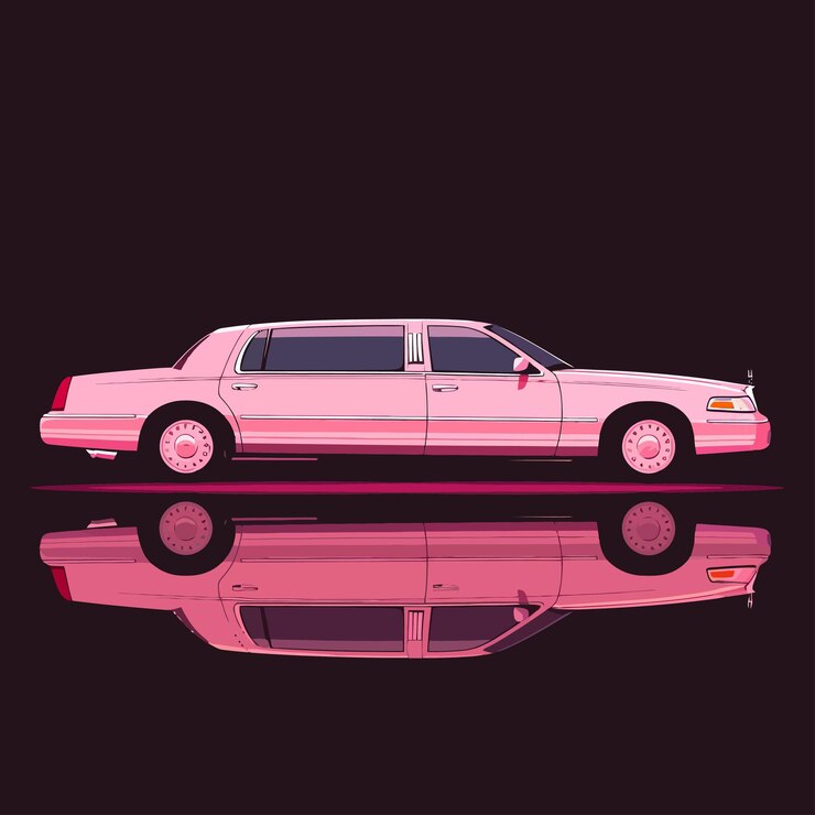 Vector rotation_of_pink_limousine_by_45_degreesvector