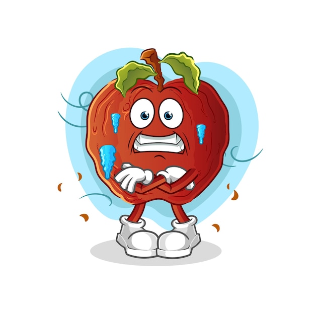 The rotten apple cold illustration. character vector