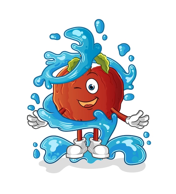 The rotten apple fresh with water mascot. cartoon vector