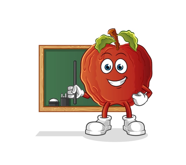 The rotten apple teacher vector. cartoon character