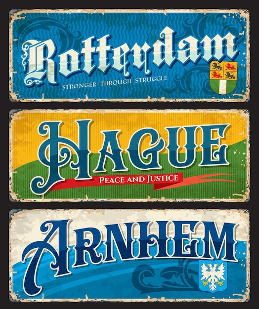 Rotterdam Hague Arnhem Dutch cities stickers