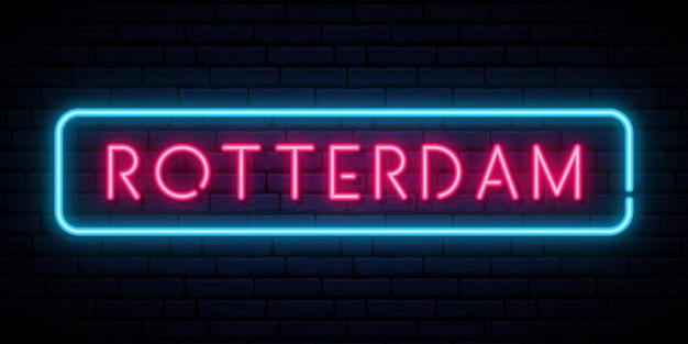 Rotterdam neon sign illustration