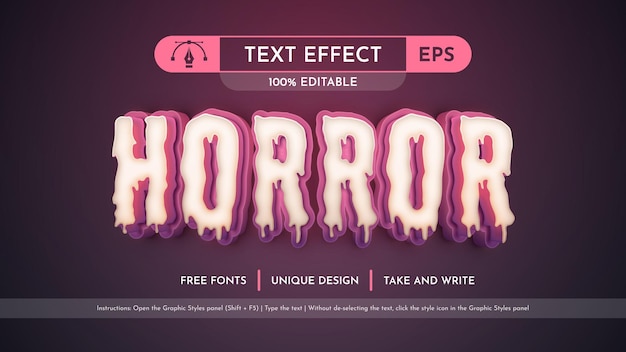 Vector rotting horror editable text effect font style