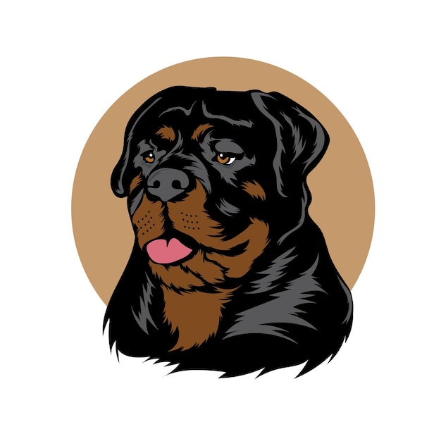rottweiler dog face logo design