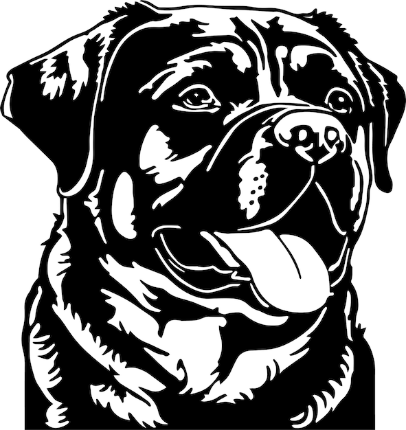 Rottweiler dog head Vector illustration SVG