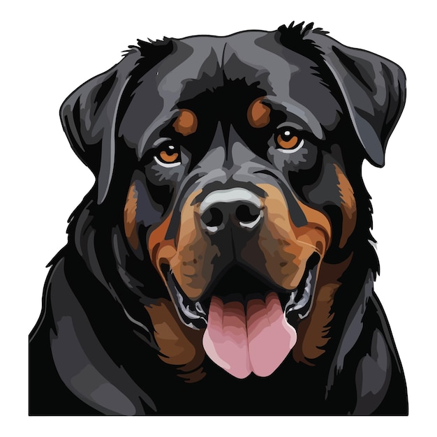 Vector rottweiler dog illustration design vector style perfect for mascot and cartoon design