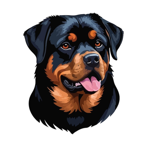 Vector rottweiler dog illustration design vector style perfect for mascot and cartoon design