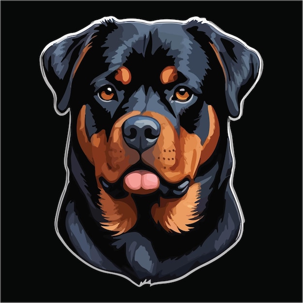 Vector rottweiler dog illustration design vector style perfect for mascot and cartoon design