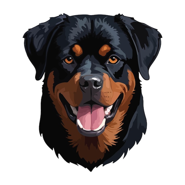 Vector rottweiler dog illustration design vector style perfect for mascot and cartoon design