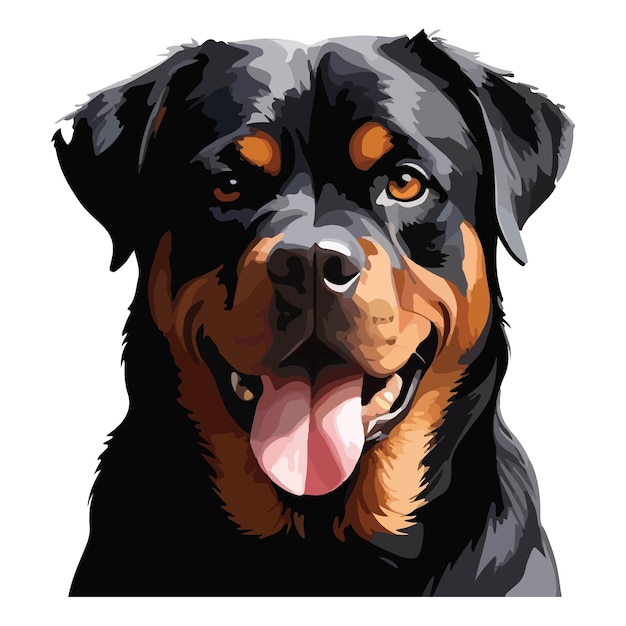 Vector rottweiler dog illustration design vector style perfect for mascot and cartoon design