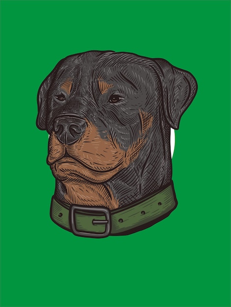 rottweiler dog mascot vector illustration