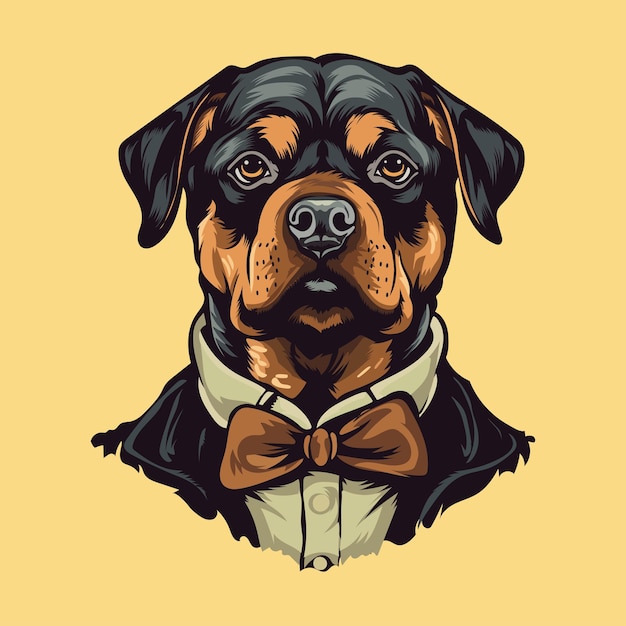 Rottweiler Dog Vector Illustration