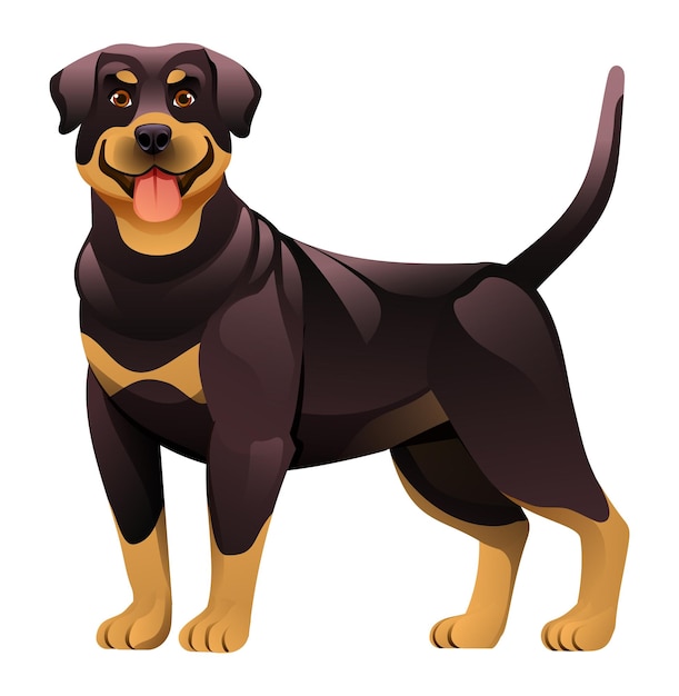 Vector rottweiler hond cartoon vectorillustratie