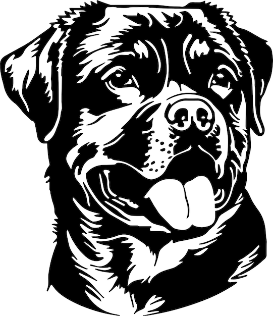 Rottweiler hond hoofd Vector illustratie op een witte achtergrond