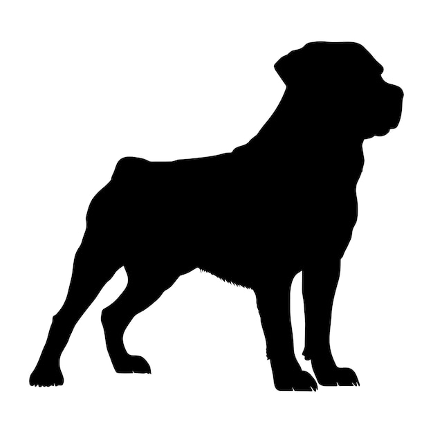 Rottweiler hond silhouet vectorillustratie