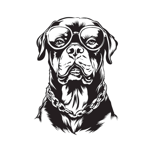 Rottweiler hond vector illustratie.