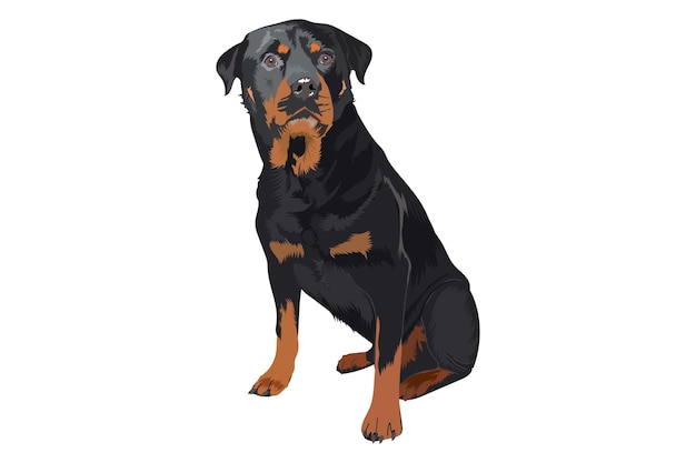 Vettore ritratto solista di rottweiler