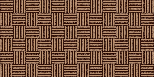 Rough brown basket weave lattice seamless pattern