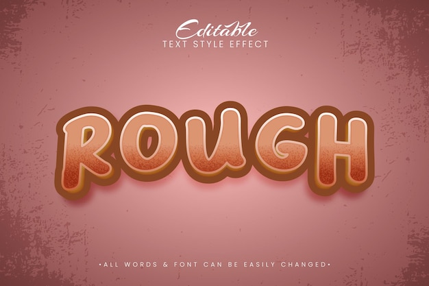 Rough Editable Text Style Effect Illustrator Text Effect