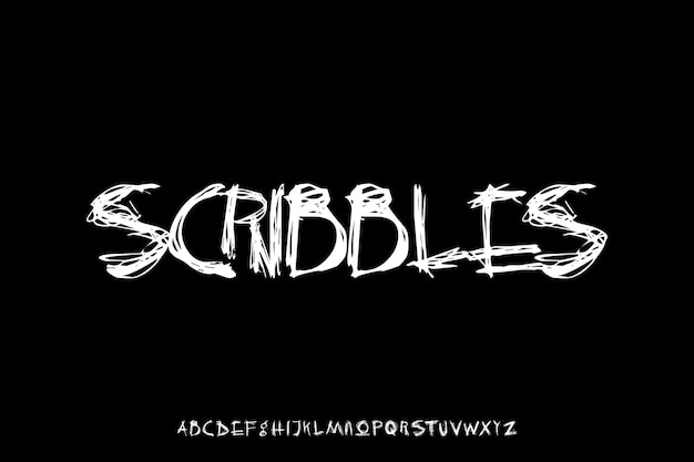 Rough Scribbles クリエイティブベクトルディスプレイ アルファベットフォントデザイン