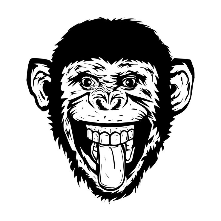 rough sketch monkey illustration