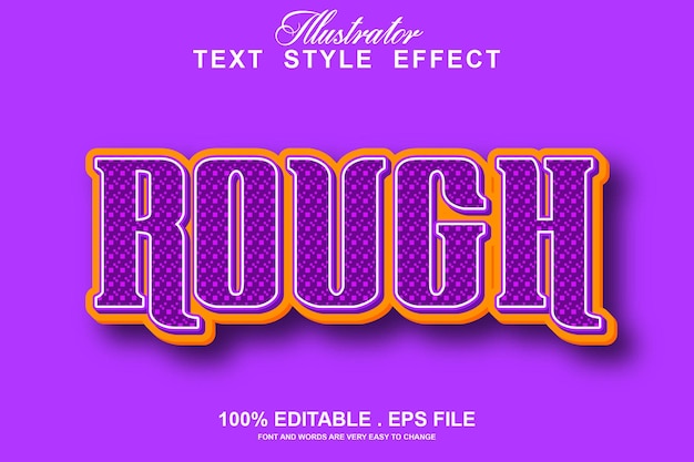 rough text effect editable