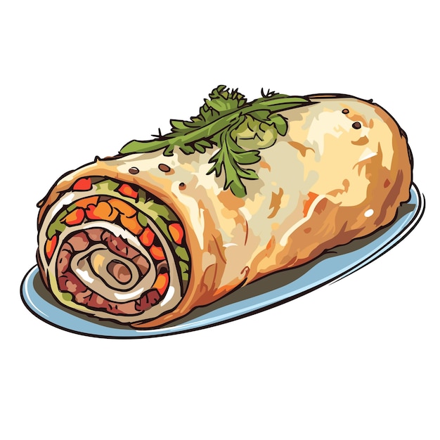 Vector rouladen duitse foodcartoon vectorillustrator